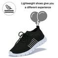 thumbnail image 3 of Ladies Extra Wide Sneakers Women's Lace Up Breathable Mesh Non Slip Running Walking Shoes Black, 3 of 9