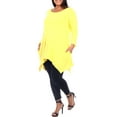 thumbnail image 2 of White Mark Women's Plus Size Solid Color Tunic Top, 2 of 5