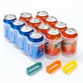 thumbnail image 3 of 2Pcs Portable Soda Can Organizer for Refrigerator Clear Plastic Fridge Soda Can Organizer with Removeable Handle Expandable Drink Beverage Holder Dispenser Bin, 3 of 5