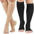 thumbnail image 1 of SUTENGDA Open Toe Compression Socks 20-30 mmHg Knee High Support Stockings for Men Women, 1 of 7