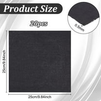 20 Sheets Black Square Linen Embroidery Fabric 9.8x9.8 inch Stitch Embroidery Cloth Needlework Fabric