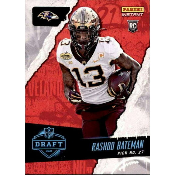 NFL 2021 Instant Football Draft Night Rashod Bateman Trading Card