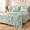 Blue-King, variant on Vintage Beige King Size Cotton Twill Sheet Set, Floral Print 4-Piece Bedding