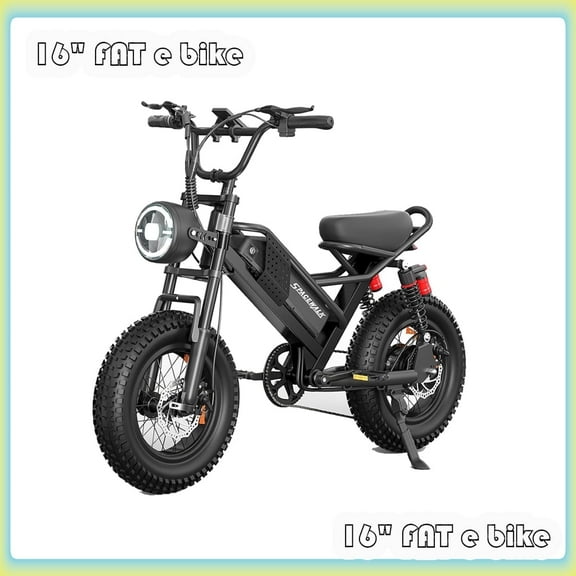 Spacewalk Small Electric Bike,16" Fat Tire Ebike,More Suitable for Holiday gift, and Teenagers with 750W Motor, 21.7MPH with Removable 48V/15AH Battery,50-Miles Motorcycle