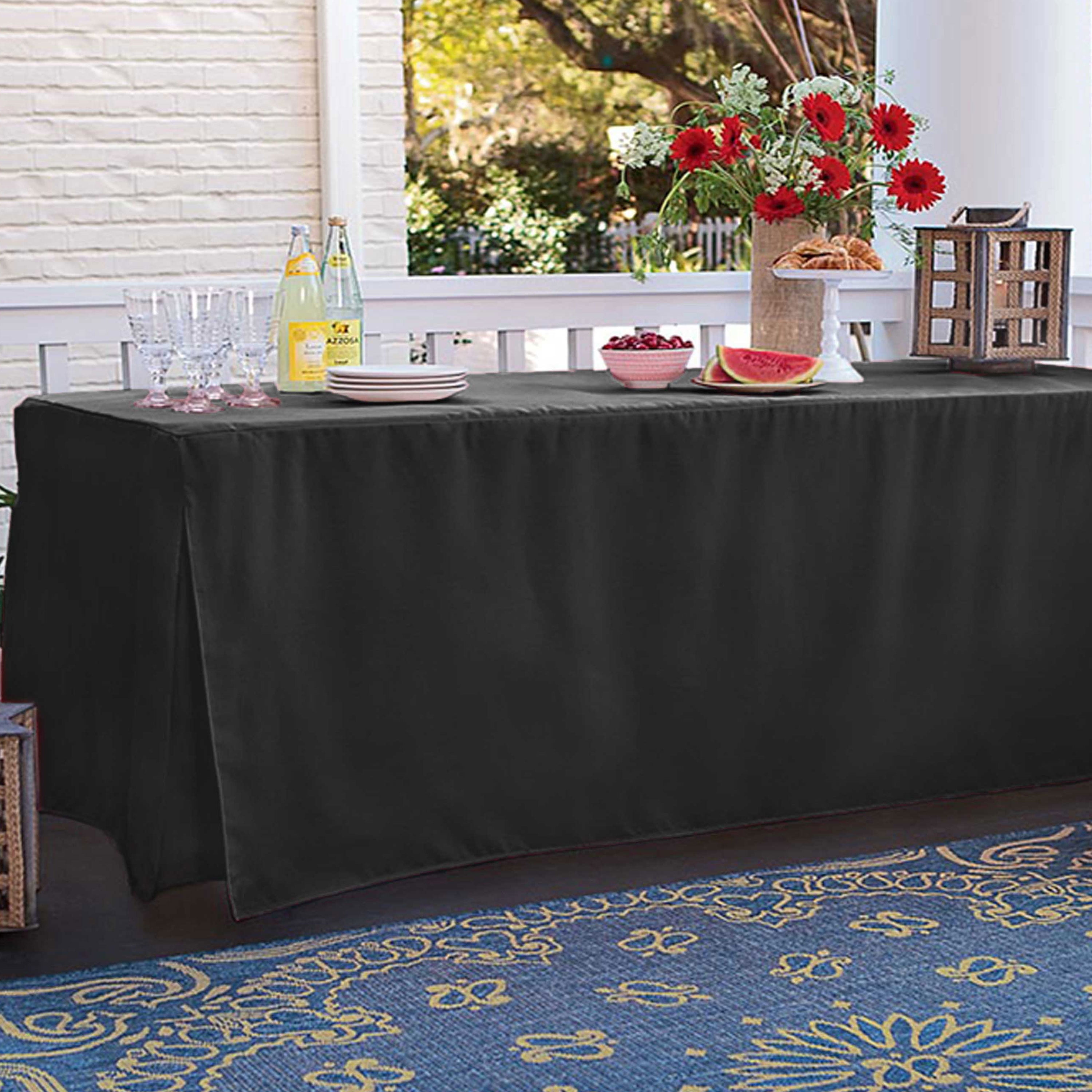 Tablevogue 96" x 30" Fitted Tablecoth Cover, Multiple Colors and Sizes Available