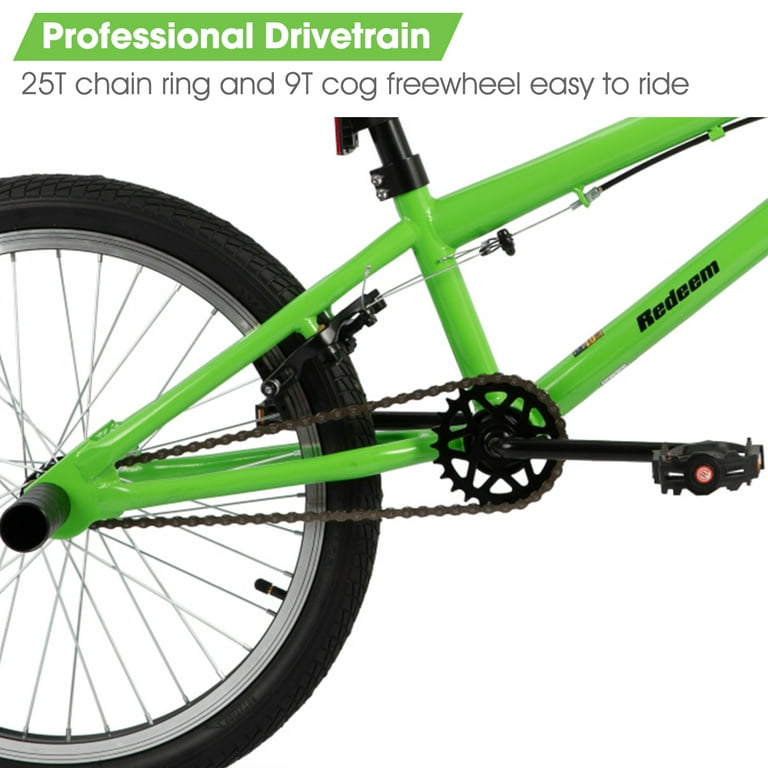 HILAND, 20'' BMX Bike, 32x14T Gearing, Adults with Steel Frame