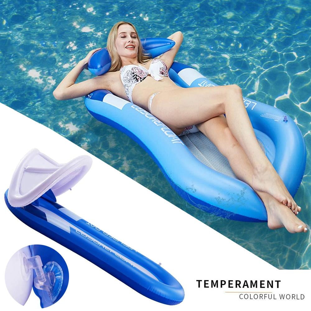 Pump. Inflatable Floating Water Hammock Float Pool Lounge Bed Swimming Chair W 