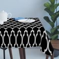thumbnail image 4 of Black Morocco Table Cloth Waterproof Tablecloths, Boho Modern Minimalist Abstract Geometric Tablecloth Dining Table Cover for Kitchen Party Tabletop Outdoor, Rectangle Tablecloth 54x108 Inch, 4 of 9