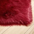 thumbnail image 3 of Heart Shaped Anti-Skid Floor Mat Plush Carpet Living Room Bedroom Area Rug Solid Color - Wine Red, 3 of 5