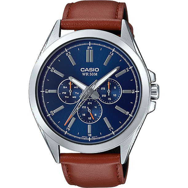 casio leather strap women's watch
