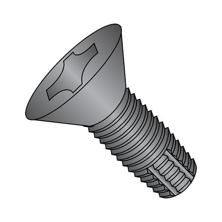 

Steel Thread Cutting Screw Black Oxide Finish 82 Degree Flat Head Phillips Drive Type F #8-32 Thread Size 1 Length (Pack of 100)