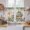 Beige, variant on Eucalyptus Trucks Kitchen Curtain for Berdoom Living Room Cafe 54 Inch Length, Spring Farmhouse Floral Sage Green Plaid Tiers Curtains Light Filtering Drapes Window Treatment 2 Panels 52"Wx54"L