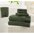 thumbnail image 5 of GLAMBURG Ultra Soft 6 Pack Cotton Towel Set, Contain 2 Bath Towels 28x55 inch, 2 Hand Towels 16x24 inch & 2 Wash Coths 12x12 inch, Compact Lightweight Quickdry Towel Set for Everyday use- Olive Green, 5 of 8
