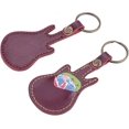 thumbnail image 5 of Estuche de cuero para púas de guitarra, llavero, soporte para púas, estuche para púas, bolsa con 5 púas de regalo (estuche para púas de guitarra, color café), 5 of 5