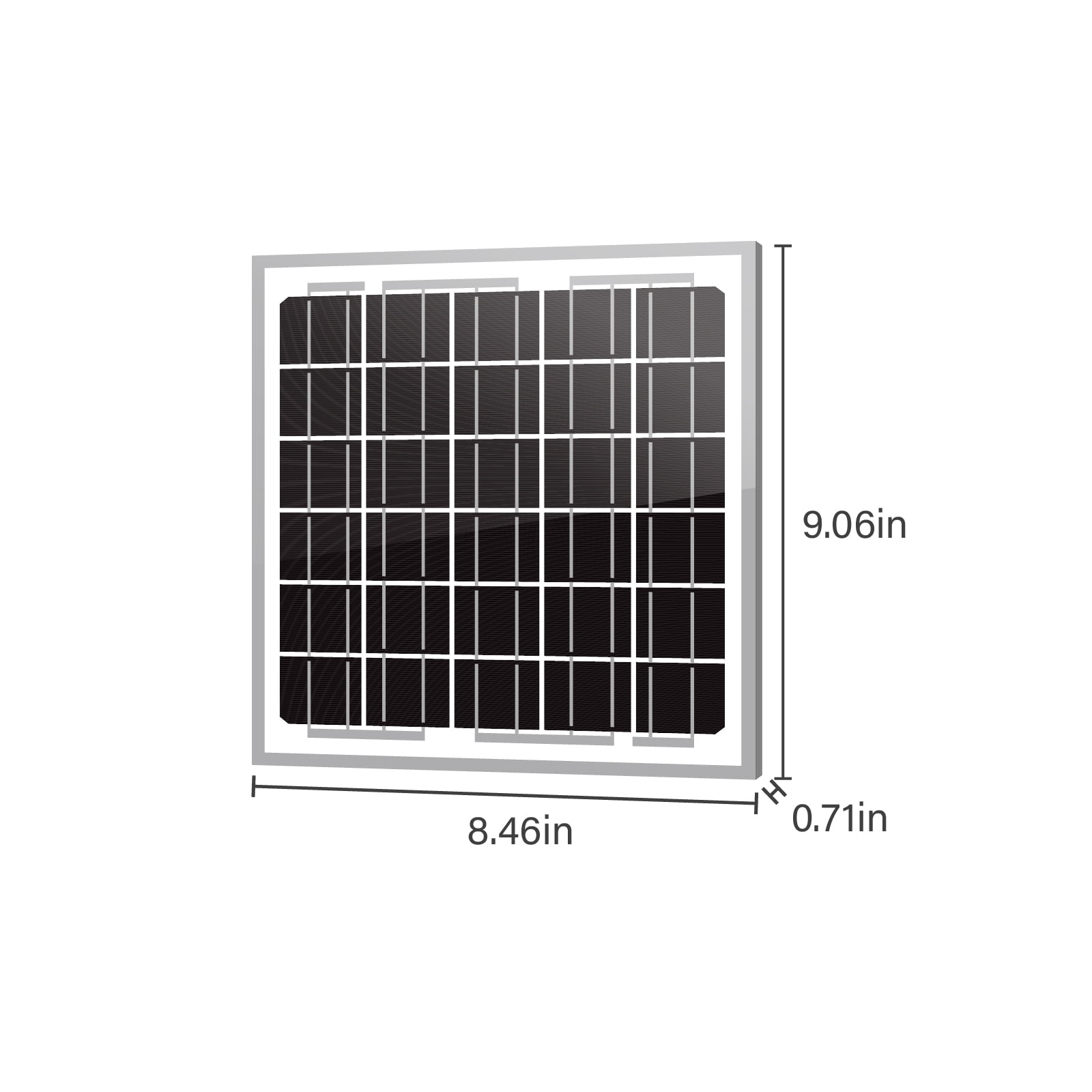 Newpowa 5W(Watts) 12V(Volts) 10BB Monocrystalline Solar Panel Battery Maintainer High-Efficiency PV Module Power for Battery Charging of Boat RV Gate Opener Fences