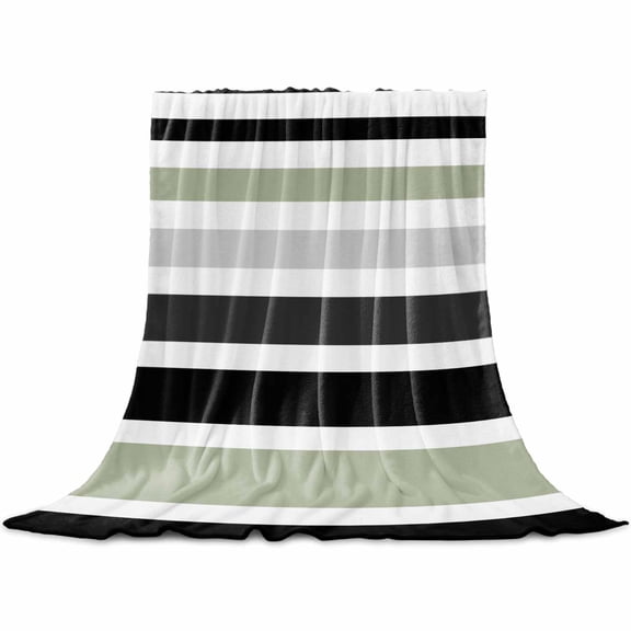 Flannel Throw Blanket for Couch Sofa Bed,Abstract Minimalist Colorful Stripe Soft Cozy Warm Fuzzy Blanket 30x40in