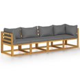 thumbnail image 2 of vidaXL 4-Seater Patio Sofa with Cushion Solid Acacia Wood, 2 of 13