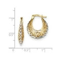 thumbnail image 2 of 14k Rhodium-plated Polished Filigree Hoop Earrings - Measures 22.52x18.2mm Wide 4.85mm Thick, 2 of 2