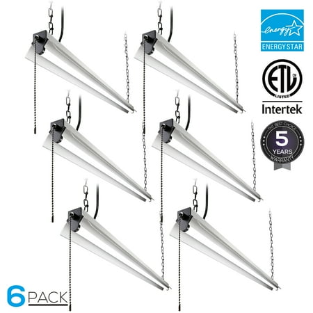 6 Light Ceiling Light - LEONLITE 4ft 6 Pack Integrated LED Shop Light for Garage, 3200 Lumens Ceiling Lights, 40W LED Shop Lights, 5000K Daylight