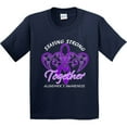 thumbnail image 3 of Inktastic Staying Strong Together Alzheimer's Awareness Purple Ribbon Youth T-Shirt, 3 of 5
