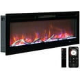 thumbnail image 2 of 50" Recessed Smart Fireplace, WiFi Alexa Control with  3d Flames, Dual Power Heating (750w Eco/1500w Turbo), 12 Color LED Crackling Sound  Wall Mount Design Child Lock, 2 of 8