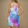 thumbnail image 4 of Zpanxa Girls Shorts Polyester Spandex Print Pattern Sleeveless Overalls with Pockets 7-8 Years, 4 of 5