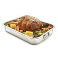 thumbnail image 3 of Stainless Steel Deep Roasting Tray Oven Pan Grill Rack Baking Roaster Tin Tray, 3 of 8