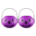 thumbnail image 1 of 2pcs Portable Pumpkin Buckets Halloween Decorations Pumpkin Shape Containers, 1 of 8
