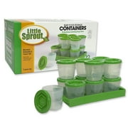 Little Sprout Baby Food Storage Containers with Write What You Want Lids (12 Pk) - 2oz Reusable Leak Proof Plastic Jars & Tray- Freezer, Microwave & Dishwasher Safe- BPA/PVC Free