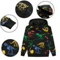 thumbnail image 4 of CSCHome Kids Toddler Pullover Sweatshirt Hoodies for Boys，Kids Knit Sweatsuit Teen Long Sleeve Dinosaur Printing Sweat Shirt for 3-13Y, 4 of 9