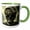 Green/White, variant on 3drose, Cool Machine Skull with Mechanical Gear, Urban Background Art Gift, 11oz Two-tone Green Mug
