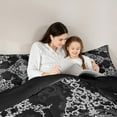thumbnail image 5 of Manfei Retro Damask Flower Bedding Comforter Set,Vintage Floral Twin Comforter Sets,Black White Bedding Set For Boys,Microfiber Bedroom Decor Reversible,2-Piece, 5 of 8