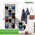 thumbnail image 5 of Baseball Hat Rack , 24 Pocket Over-the-door Cap Organizer With Clear Deep Pockets To Protect, 5 of 5