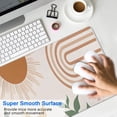 thumbnail image 4 of Long Mouse Pads for Desk,Orange Boho Sun, Moon and Plant Pattern Desk Mats on Top Of Desks, Desk Mouse Pad Extra Large with 3mm Non-Slip Base and Stitched Edge for Gaming,Office,Work,Home 31.5"x11.8", 4 of 6
