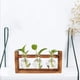 thumbnail image 2 of Estaciones de propagación de plantas de escritorio, florero de vidrio con forma de diamante con soporte de madera para plantas de aire hidropónicas, 2 of 5