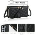 thumbnail image 4 of Furiet Wallet Case for Samsung Galaxy Z Fold 5 5G 2023 with Wrist Strap, Crossbody Shoulder Strap, 9+ Card Slots Zipper Purse, Luxury PU Leather Stand Cell Phone Cover for ZFold5 Z5 G Fold5 5Z Black, 4 of 8