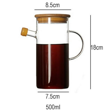 

Xmarks Oil Bottle - 500ml/17oz Olive Oil Glass Dispenser - Oil Vinegar Measuring Dispenser with Spout for Kitchen and BBQ