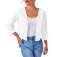 thumbnail image 2 of Delayuji Women's Cardigan Solid Color Short Cardigan Coat Spring Trendy Women's Cardigan Top, 2 of 6