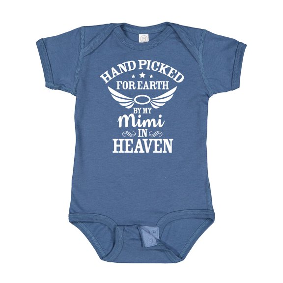Inktastic Handpicked for Earth by My Mimi in Heaven with Angel Wings Boys or Girls Baby Bodysuit