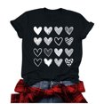 thumbnail image 2 of Riecok Womens Love Heart T-Shirts valentines day shirts Crewneck Heart T Shirt for Women Short Sleeve Summer Casual Comfy Novelty Graphic Tops Black 3XL, 2 of 4