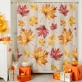 thumbnail image 4 of Fall Orange Maple Leaf Watercolor Shower Curtain for Bathroom, Retro Linen Waterproof Shower Curtains Washable Quick Dry with Hooks Bathtub Curtains 60x72 IN, 4 of 6