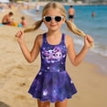 thumbnail image 3 of Uourmeti Galaxy Cartoon Axolotl & Octopus Print Girls Skirted One Piece Swimsuit - Quick Dry Stretchy Swim Dress for Beach Pool & Vacation, 3 of 8