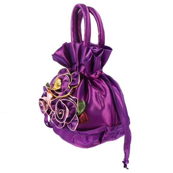 HAMPPLIES Evening Purse Drawstring Handbag Fabric 1Set for Women Prom