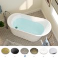 thumbnail image 4 of FerdY Langkawi 59" Acrylic Freestanding Soaking Bathtub with Brushed Nickel Drain, White, F02568BN, 4 of 8