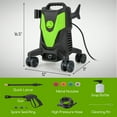 thumbnail image 2 of Topcobe 2400 PSI Electric Pressure Washer with 4 Universal Wheels, Steamer for Cleaning Floor, Upholstery, Grout and Car, Green, 2 of 9