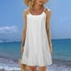 thumbnail image 2 of Mini vestido camisola sin mangas y sin espalda para mujer, para la playa, de poliéster, con volantes en el dobladillo, para cubrir el bikini, para llevar en vacaciones y en fiestas en la piscina., 2 of 8