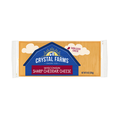 Crystal Farms Sharp Cheddar Cheese, 8 oz.