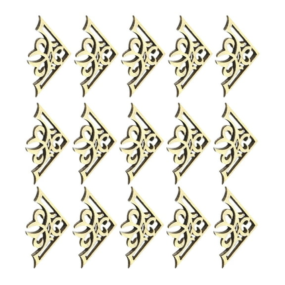 HEMOTON Beige Wooden Corner Protectors for DIY Crafts and Home Decor 50pcs Durable Unique Design