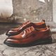 thumbnail image 3 of Zapatos de vestir formales de primavera para hombre, mocasines informales de cuero de vaca auténtico suave, planos, para traje de negocios, zapatos brogue para boda, Oxfords (27 cm), 3 of 4