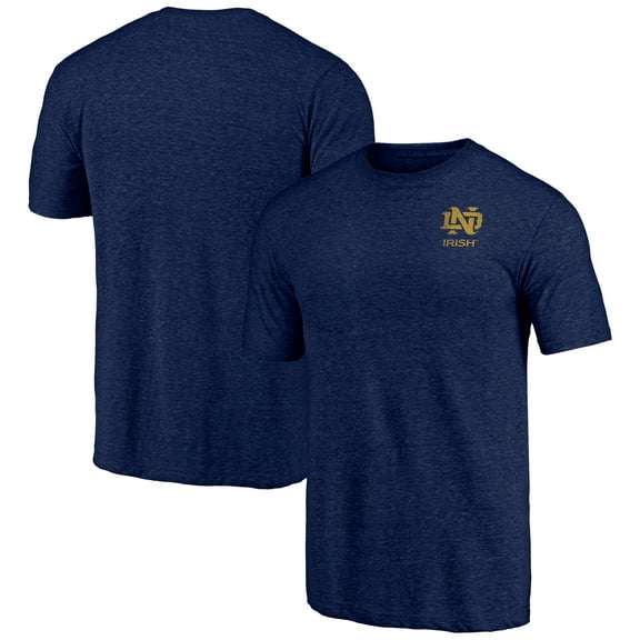 Men's Navy Notre Dame Fighting Irish Vintage Left Chest Distressed Tri-Blend T-Shirt